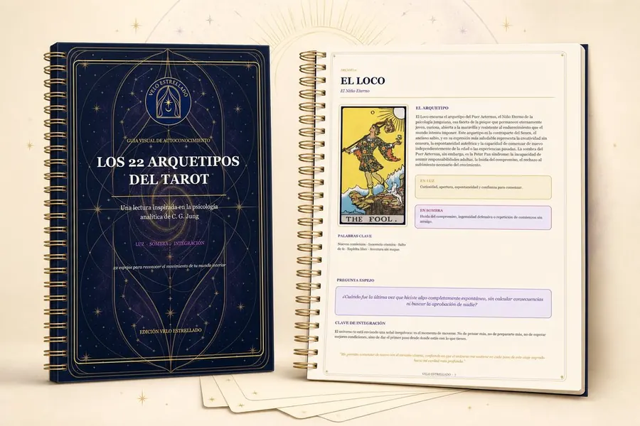 Tapa e interior de Los 22 Arquetipos del Tarot