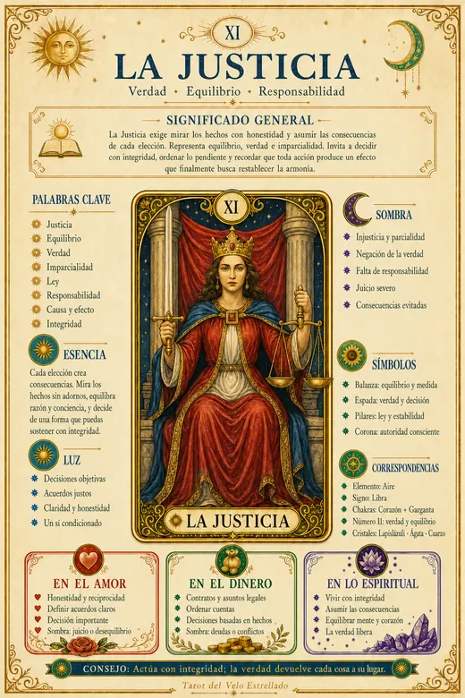 Ficha ilustrada de La Justicia