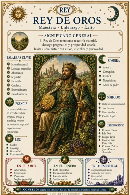Ficha ilustrada de Rey de Oros